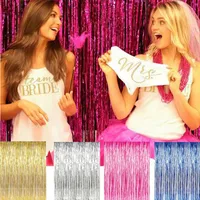 1*2m Rain Curtain Colorful Stripe Glittering Wedding Stage Background Decoration Tassel Door Curtain Laser Rain main image 2