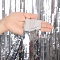 1*2m Rain Curtain Colorful Stripe Glittering Wedding Stage Background Decoration Tassel Door Curtain Laser Rain main image 4