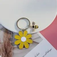 Simple Style Flower Bee Metal Unisex Keychain sku image 3