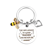 Modern Style Letter Heart Shape Bee 201 Stainless Steel Inlay Zircon Unisex Keychain main image 3