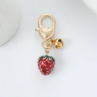Cute Sweet Heart Shape Strawberry Bell Alloy Resin Women's Keychain main image 2