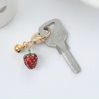 Cute Sweet Heart Shape Strawberry Bell Alloy Resin Women's Keychain main image 3