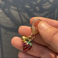 Cute Sweet Heart Shape Strawberry Bell Alloy Resin Women's Keychain main image 5