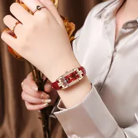 Retro Solid Color Buckle Quartz main image 3