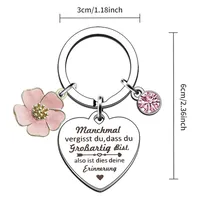 Simple Style Heart Shape Flower 201 Stainless Steel Alloy Inlay Rhinestones Unisex Bag Pendant Keychain main image 2
