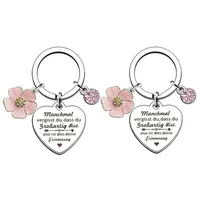 Simple Style Heart Shape Flower 201 Stainless Steel Alloy Inlay Rhinestones Unisex Bag Pendant Keychain main image 3