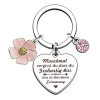 Simple Style Heart Shape Flower 201 Stainless Steel Alloy Inlay Rhinestones Unisex Bag Pendant Keychain main image 1