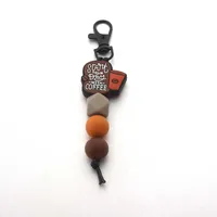 Modern Style Geometric Letter Silica Gel Beaded Unisex Bag Pendant Keychain main image 3