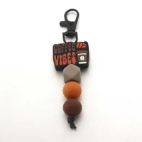 Modern Style Geometric Letter Silica Gel Beaded Unisex Bag Pendant Keychain main image 5