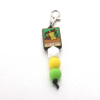 Modern Style Geometric Letter Silica Gel Beaded Unisex Bag Pendant Keychain sku image 1