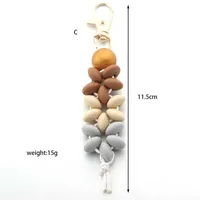 Modern Style Geometric Silica Gel Beaded Unisex Keychain main image 2