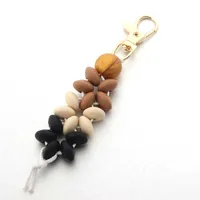 Modern Style Geometric Silica Gel Beaded Unisex Keychain main image 4