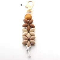 Modern Style Geometric Silica Gel Beaded Unisex Keychain sku image 1