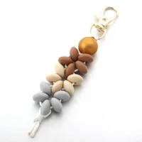 Modern Style Geometric Silica Gel Beaded Unisex Keychain sku image 3