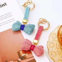 Cute Bow Knot Metal Zircon Unisex Keychain main image 1