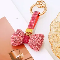 Cute Bow Knot Metal Zircon Unisex Keychain main image 2