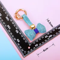 Cute Bow Knot Metal Zircon Unisex Keychain main image 4