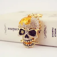 Hip-Hop Skull Zinc Alloy Painted Plating Rhinestones Unisex Keychain main image 4