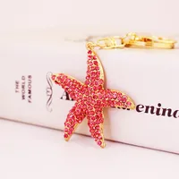 Cute Starfish Zinc Alloy Enamel Plating Rhinestones Unisex Keychain main image 3