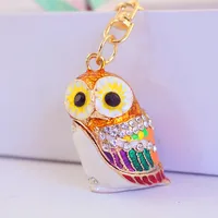 Cute Owl Zinc Alloy Enamel Plating Rhinestones Unisex Keychain main image 4