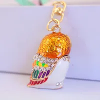 Cute Owl Zinc Alloy Enamel Plating Rhinestones Unisex Keychain sku image 1