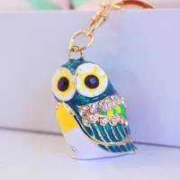 Cute Owl Zinc Alloy Enamel Plating Rhinestones Unisex Keychain sku image 2
