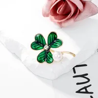 Vacation Simple Style Leaf Alloy Inlay Zircon Leaves Brooches main image 4