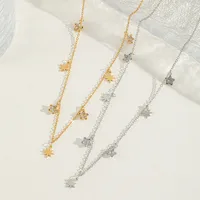 Elegant Cute Pentagram Eight Awn Star 304 Stainless Steel Plating Inlay Zircon 18K Gold Plated Women's Multi Charms Necklace main image 1