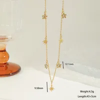 Elegant Cute Pentagram Eight Awn Star 304 Stainless Steel Plating Inlay Zircon 18K Gold Plated Women's Multi Charms Necklace sku image 1