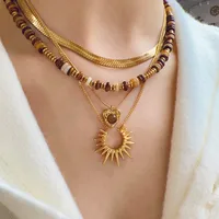 Wholesale Jewelry Simple Style Heart Shape 304 Stainless Steel 18K Gold Plated Pendant Necklace main image 1