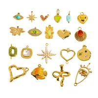 Simple Style Heart Shape Fish 304 Stainless Steel Enamel 14K Gold Plated Charms main image 4