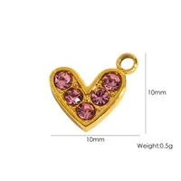Simple Style Heart Shape Fish 304 Stainless Steel Enamel 14K Gold Plated Charms sku image 3
