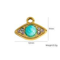 Simple Style Heart Shape Fish 304 Stainless Steel Enamel 14K Gold Plated Charms sku image 14