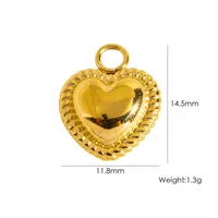 Simple Style Heart Shape Fish 304 Stainless Steel Enamel 14K Gold Plated Charms sku image 7