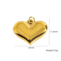 Simple Style Heart Shape Fish 304 Stainless Steel Enamel 14K Gold Plated Charms sku image 9