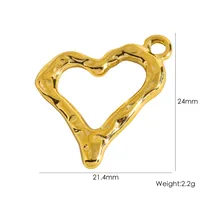 Simple Style Heart Shape Fish 304 Stainless Steel Enamel 14K Gold Plated Charms sku image 6