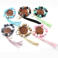 Simple Style Lips Letter Wood Tassel Unisex Keychain main image 1