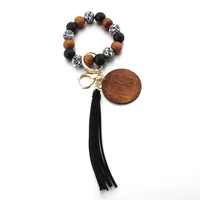 Simple Style Lips Letter Wood Tassel Unisex Keychain main image 4
