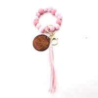 Simple Style Lips Letter Wood Tassel Unisex Keychain main image 3