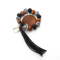 Simple Style Lips Letter Wood Tassel Unisex Keychain sku image 1