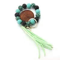 Simple Style Lips Letter Wood Tassel Unisex Keychain sku image 2