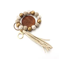 Simple Style Lips Letter Wood Tassel Unisex Keychain sku image 3