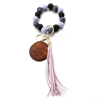 Simple Style Lips Letter Wood Tassel Unisex Keychain sku image 5