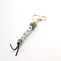 Casual Lips Letter Wood Silica Gel Unisex Keychain main image 4