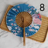 Chinoiserie Flower Bamboo Satin Cloth Fan Fans & Heating sku image 6