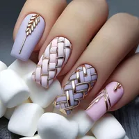 Elegant Simple Style Lattice Grain Plastic Nail Patches main image 1