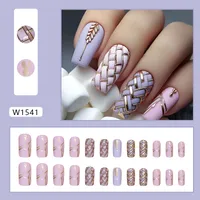 Elegant Simple Style Lattice Grain Plastic Nail Patches main image 3