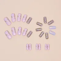 Elegant Simple Style Lattice Grain Plastic Nail Patches main image 4