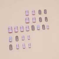 Elegant Simple Style Lattice Grain Plastic Nail Patches main image 5
