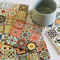 Ethnic Style Flower Cork Ceramics Placemat 1 Piece main image 2